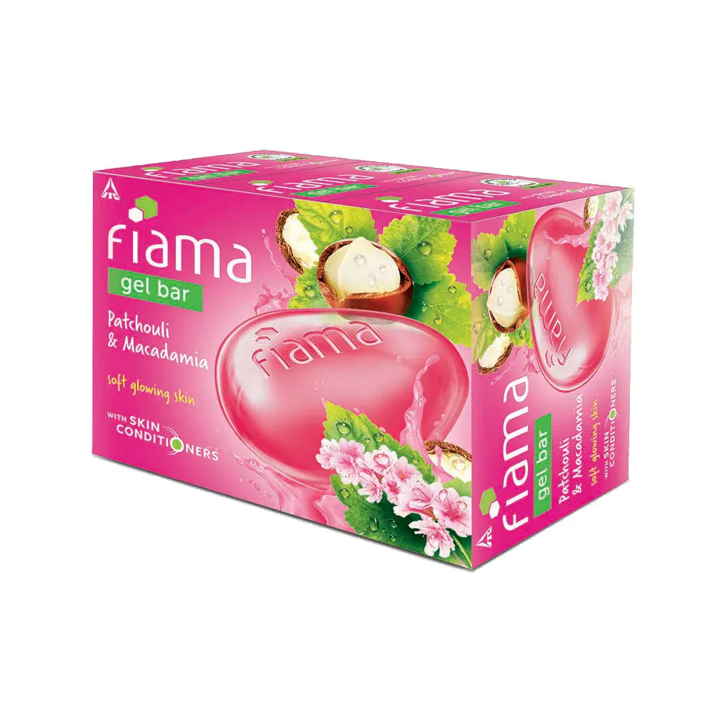 Itc Fiama Gel Bar Patchouli And Macadamia Soft Glowing Skin 375G
