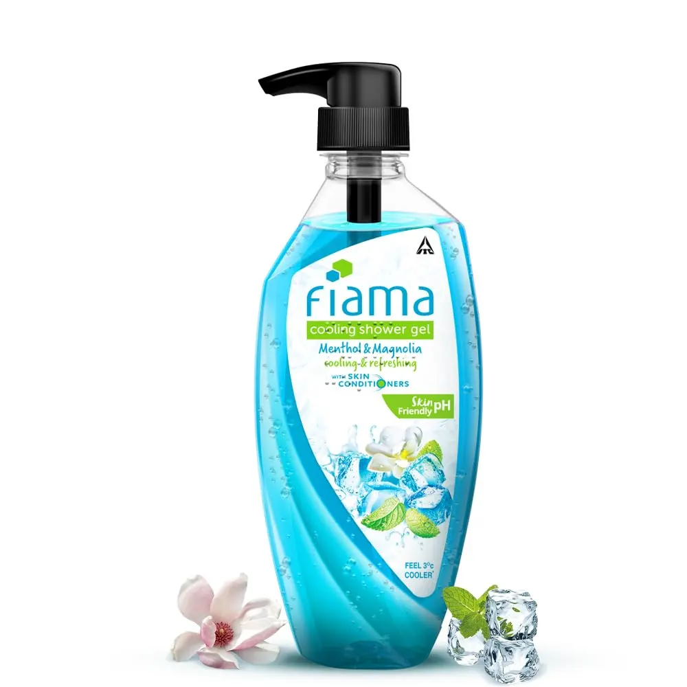 Itc Fiama Cooling Shower Gel Menthol And Magnolia Cooling And Refreshing With Skin Conditioners 250Ml