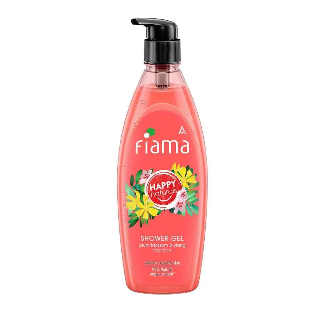 Itc Fiama Happy Naturals Shower Gel Plum Blossom & Ylang Fragrance 500Ml