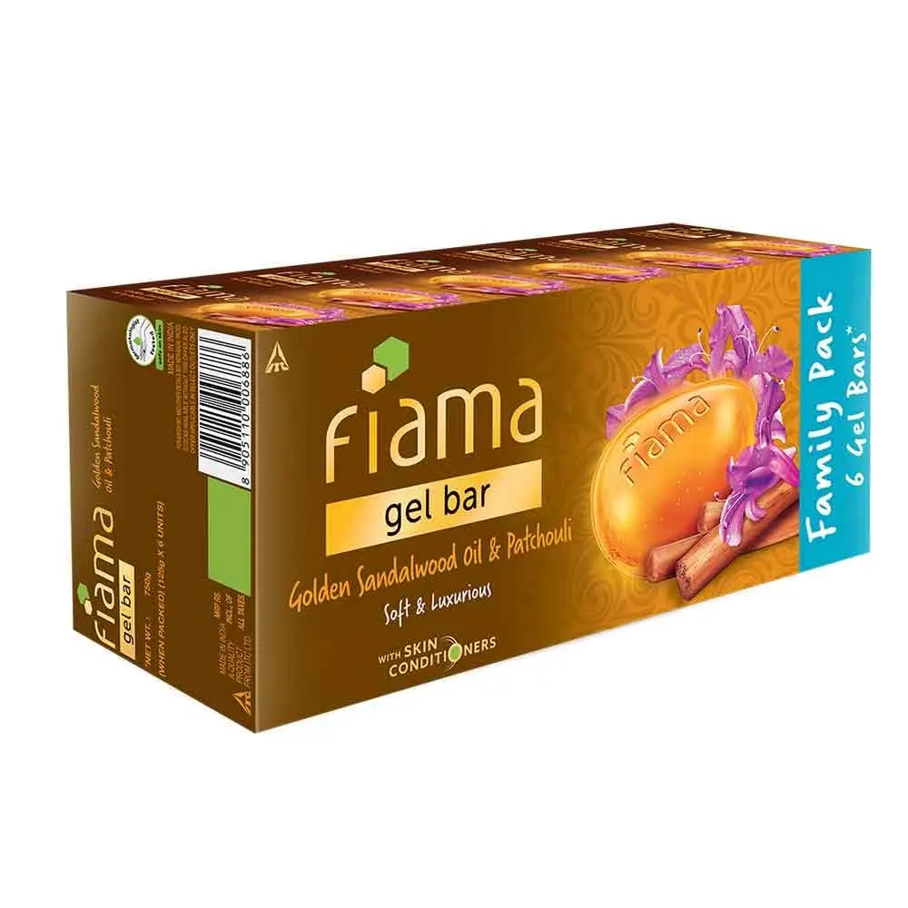 Itc Fiama Gel Bar Golden Sandalwood Oil & Patchouli B3G1 125Gx4
