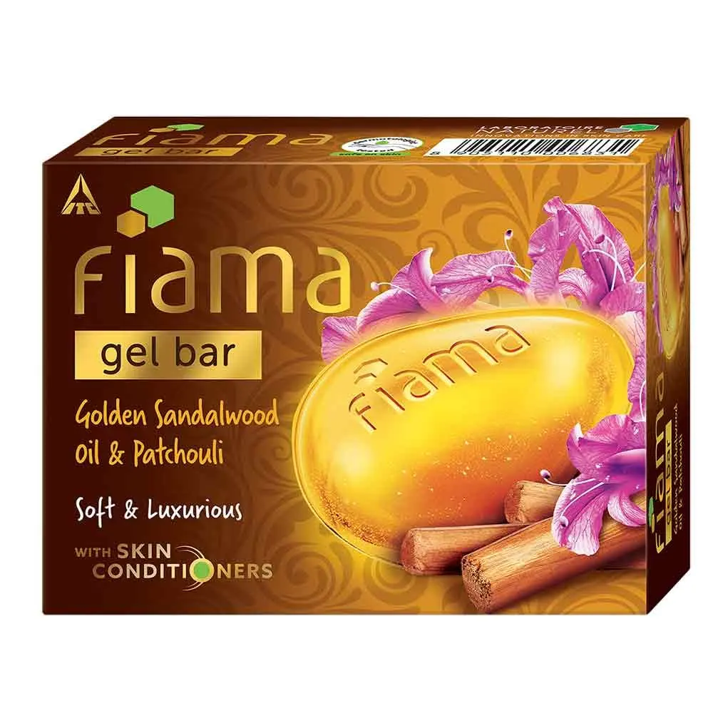 Itc Fiama Gel Bar Golden Sandalwood Oil & Patchouli Soft & Luxurious With Skin Conditioners 75Gm