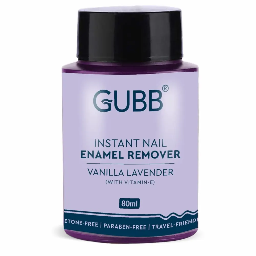 Gubb Instant Nail Enamel Remover Acetone Free Vanilla Lavender With Vitamin E 80Ml
