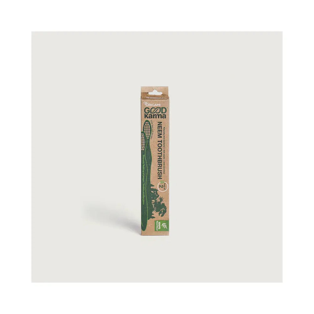 Origami Good Karma Neem Toothbrush Bpa Free Soft Bristles 2Pcs 1U
