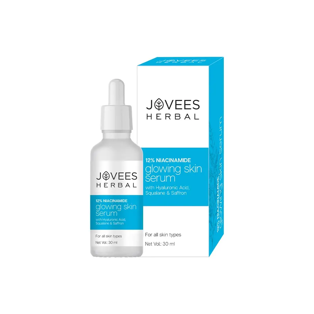 Jovees Herbal 12% Niacinamide Glowing Skin Serum With Hyaluronic Acid Squalane & Saffron 30Ml