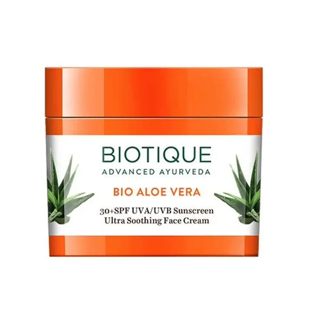 Biotique Bio Aloe Vera Uva/Uvb Sunscreen Ultra Soothing Face Cream 50G
