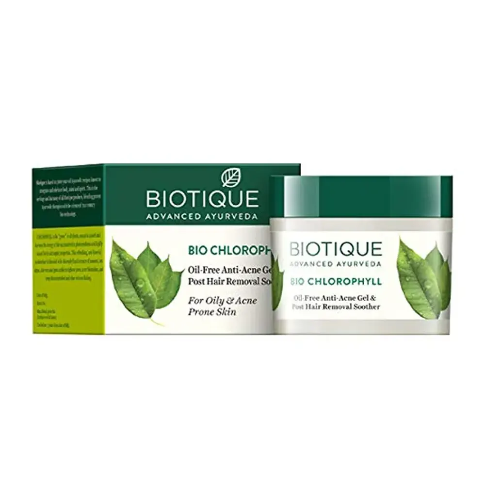 Biotique Bio Chlorophyll Oil-Free Anti-Acne Gel And Post Hair Removal Soother 50G