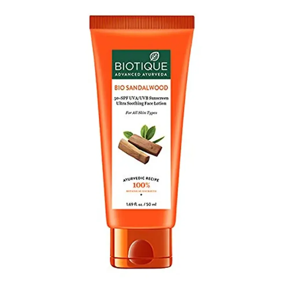 Biotique Bio Sandalwood Uva/Uvb Sunscreen Ultra Soothing Face Lotion 50Ml