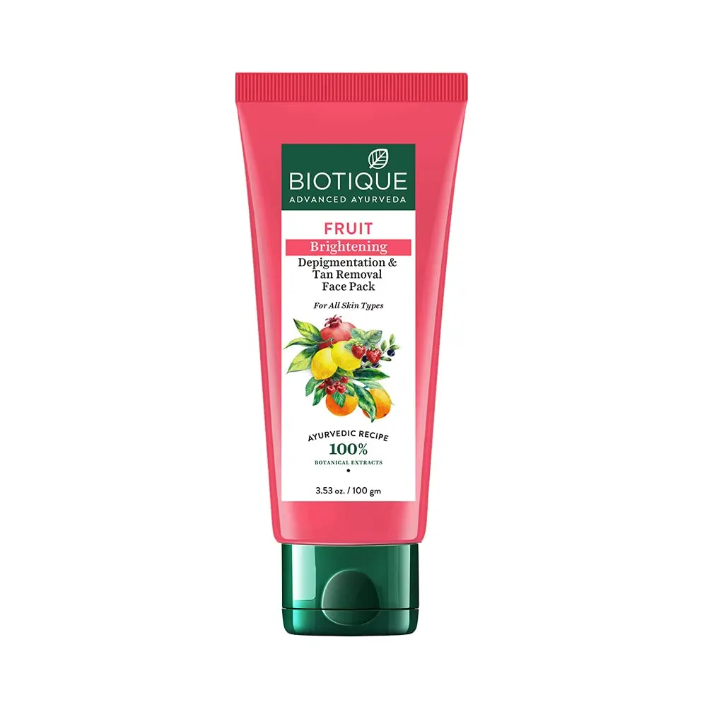 Biotique Advanced Ayurveda Bio Fruit Whitening Depigmentation And Tan Removal Face Pack 100G