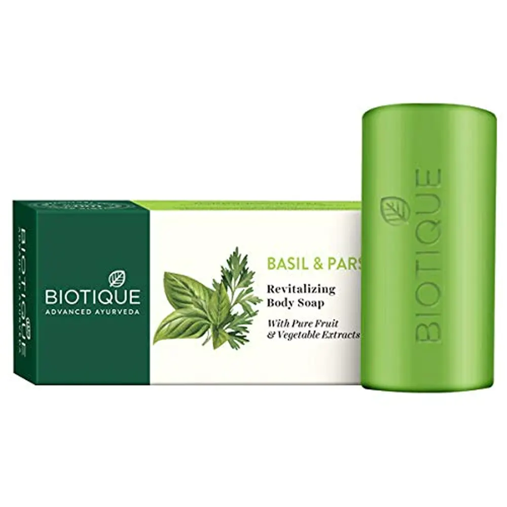 Biotique Advanced Basil And Parsley Revitalizing Body Soap With Pure Fruit And Vegetable Extracts 300G