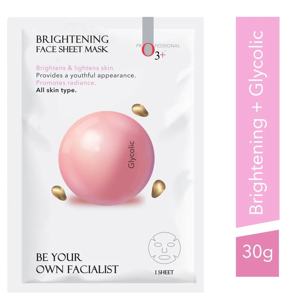 O3+ Professional Glycolic Brightening Face Sheet Mask 30Ml