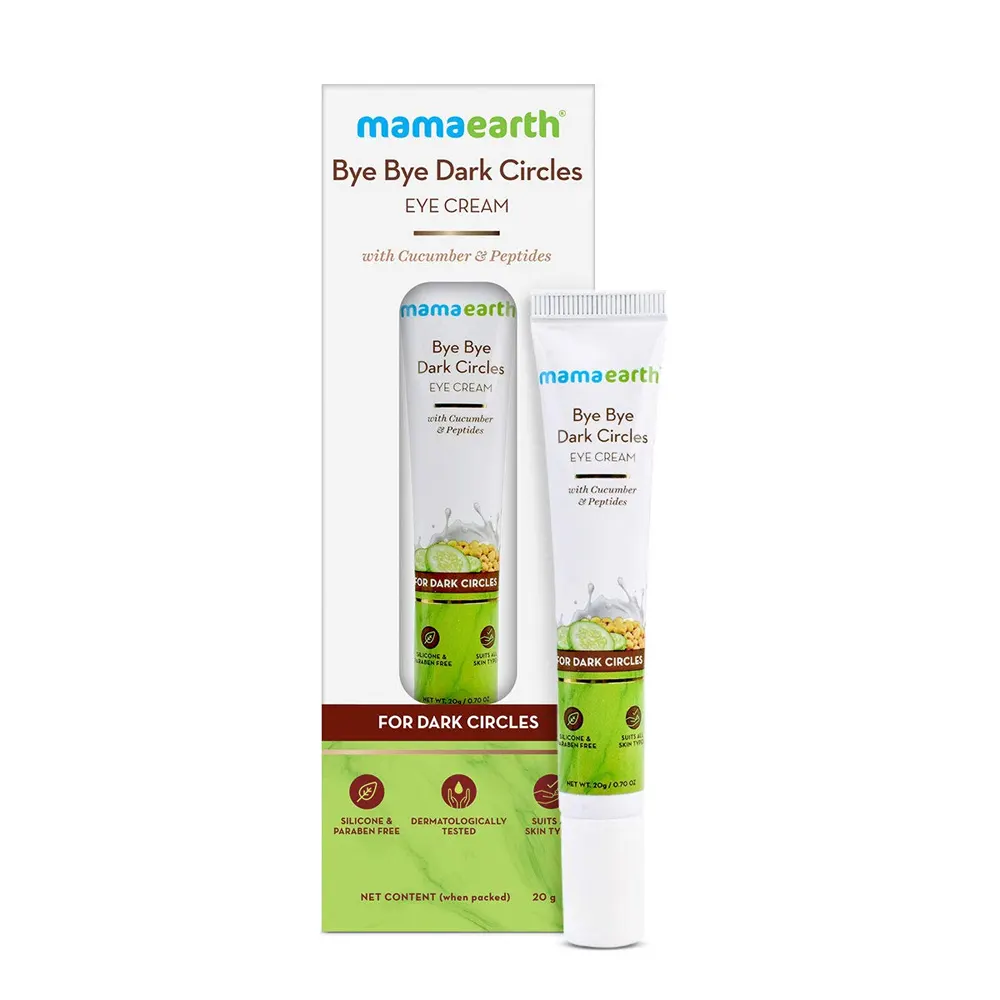 Mamaearth Bye Bye Dark Circles Eye Cream With Cucumber And Peptides 20G