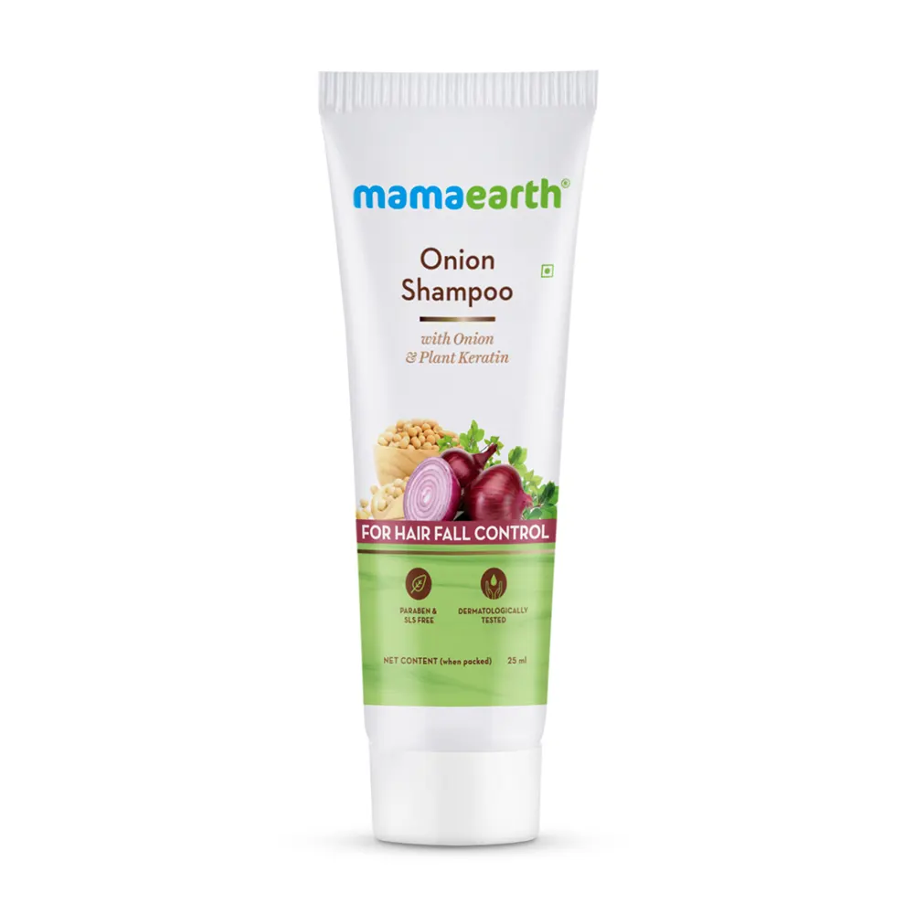 Mamaearth Onion Shampoo With Onion And Plant Keratin For Hair Fall Control 25Ml