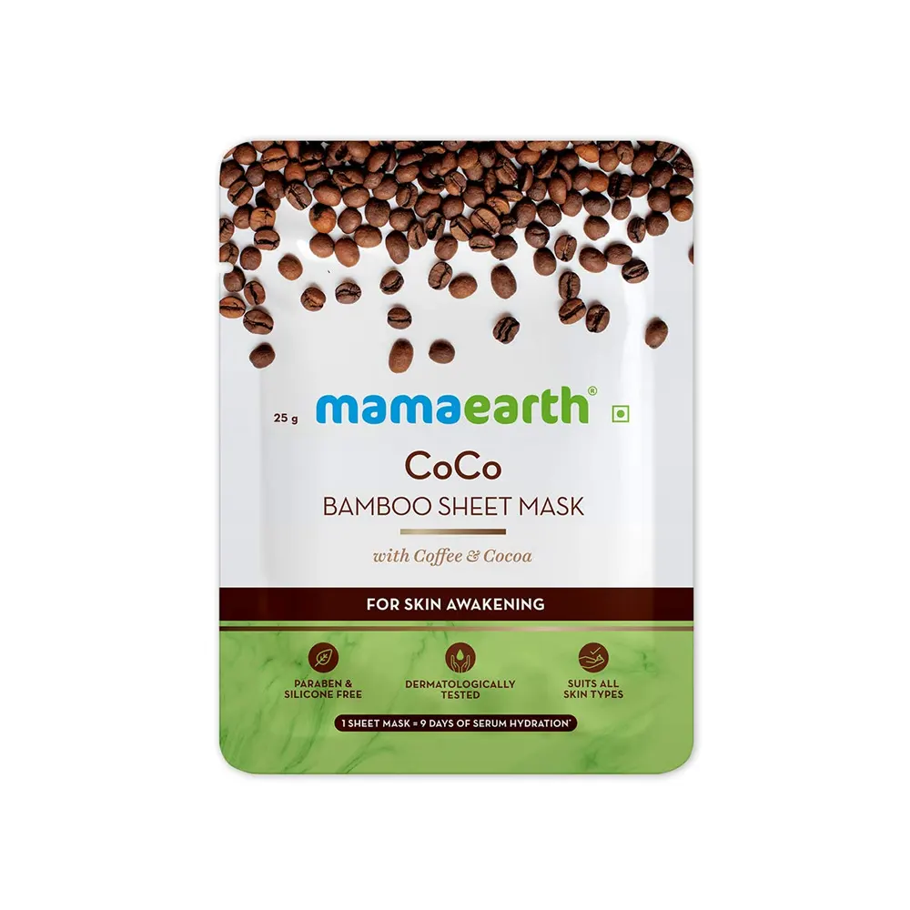 Mamaearth Coco Bamboo Sheet Mask With Coffee And Cocoa For Skin Awakening 25G