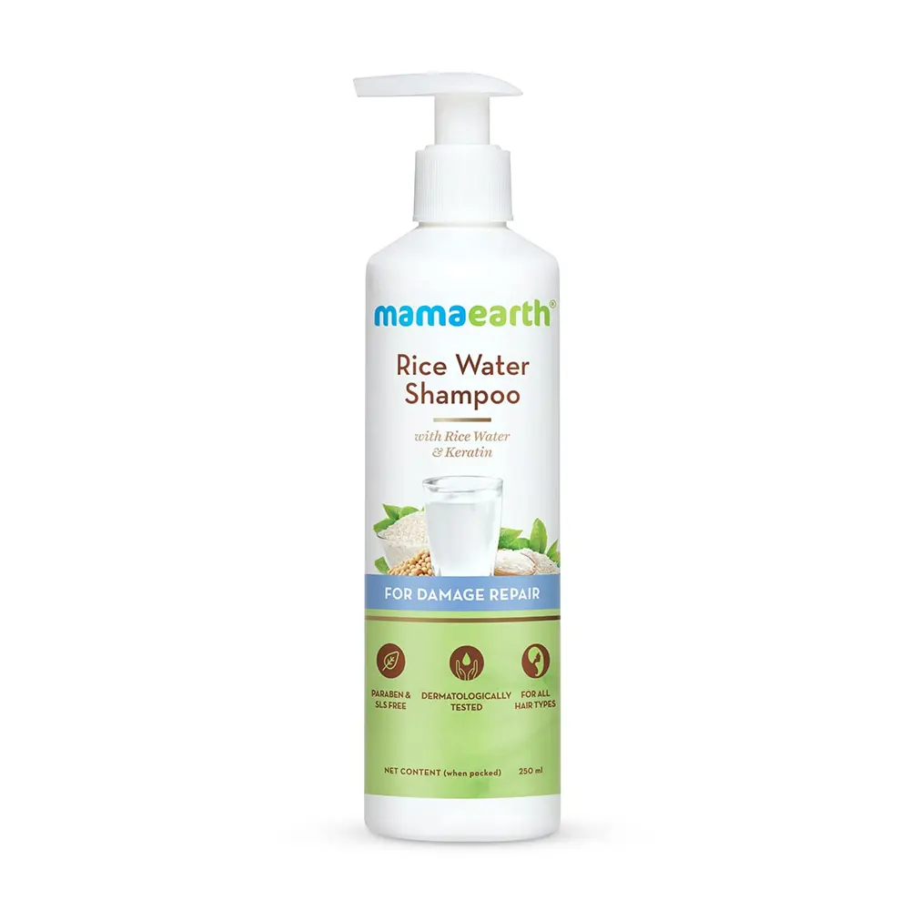 Mamaearth Rice Water Shampoo With Rice Water And Keratin 250Ml