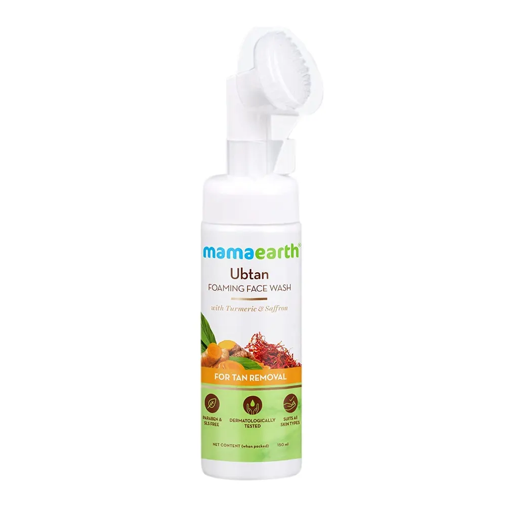 Mamaearth Ubtan Foaming Face Wash With Turmeric And Saffron For Tan Removal 150Ml