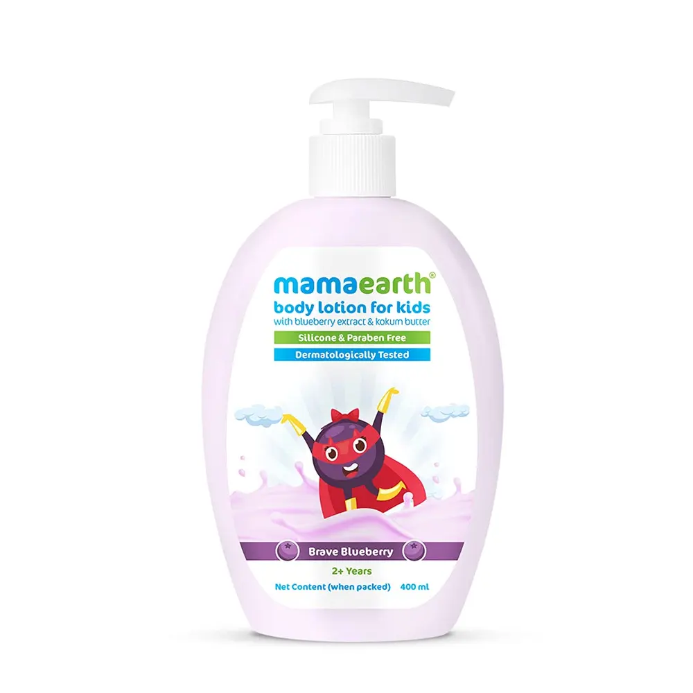 Mamaearth Body Lotion For Kids With Blueberry Extract And Kokum Butter Brave Blueberry 2+ Years 400Ml