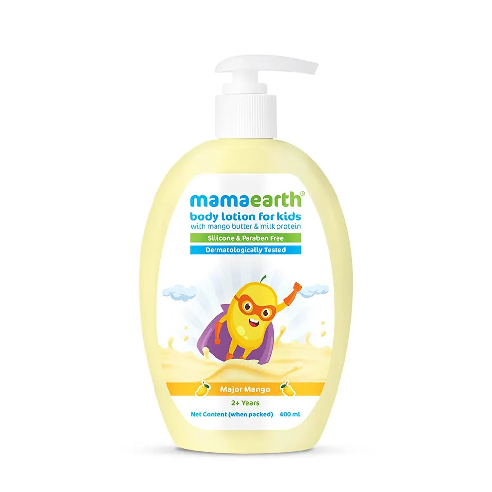 Mamaearth Body Lotion For Kids With Mango Butter And Milk Protein Major Mango 2+ Years 400Ml