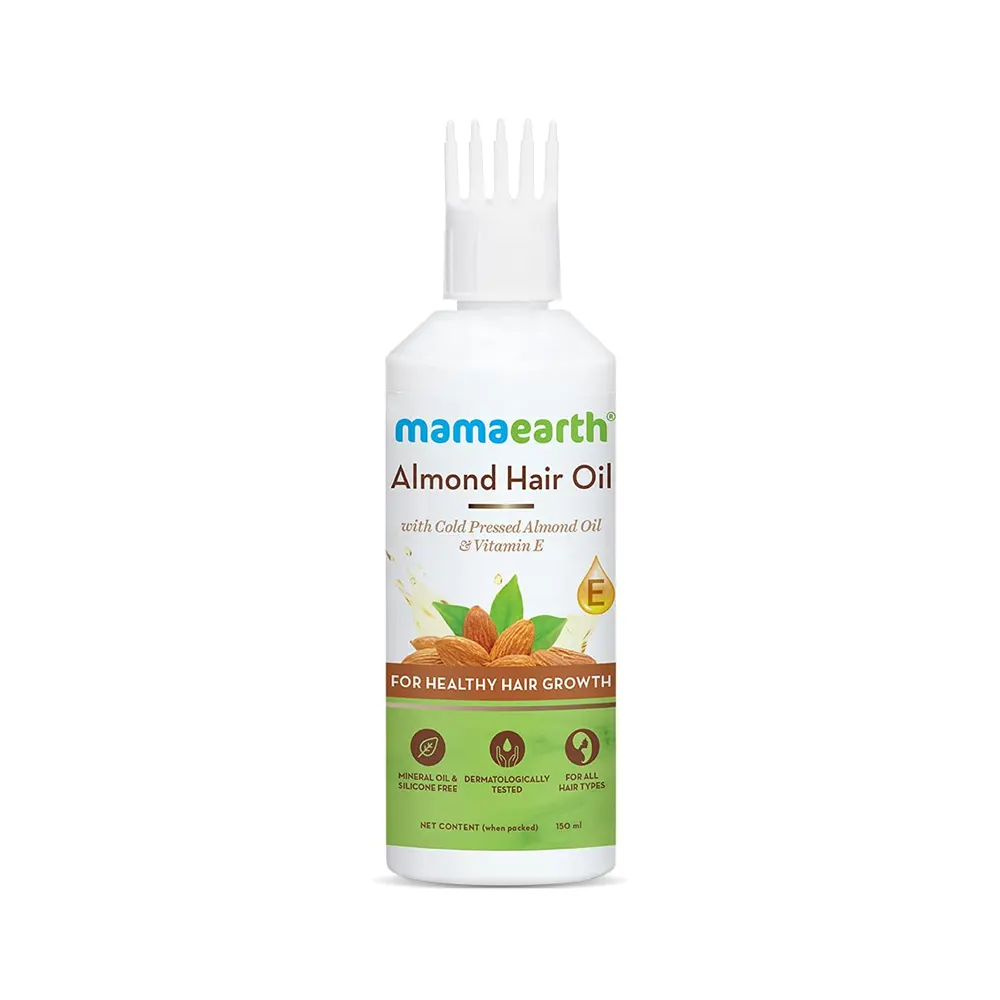 Mamaearth Almond Hair Oil With Cold Pressed Almond Oil And Vitamin E 150Ml
