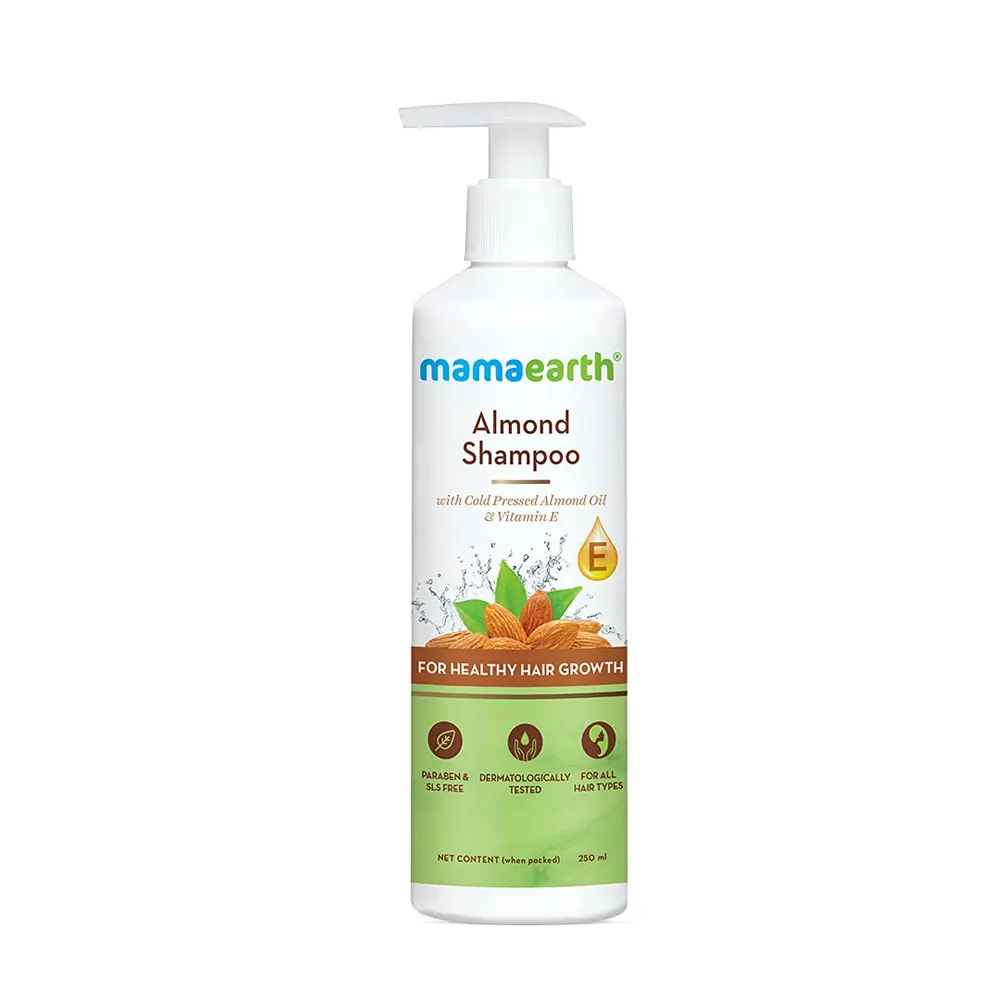 Mamaearth Almond Shampoo With Cold Pressed Almond Oil And Vitamin E 250Ml