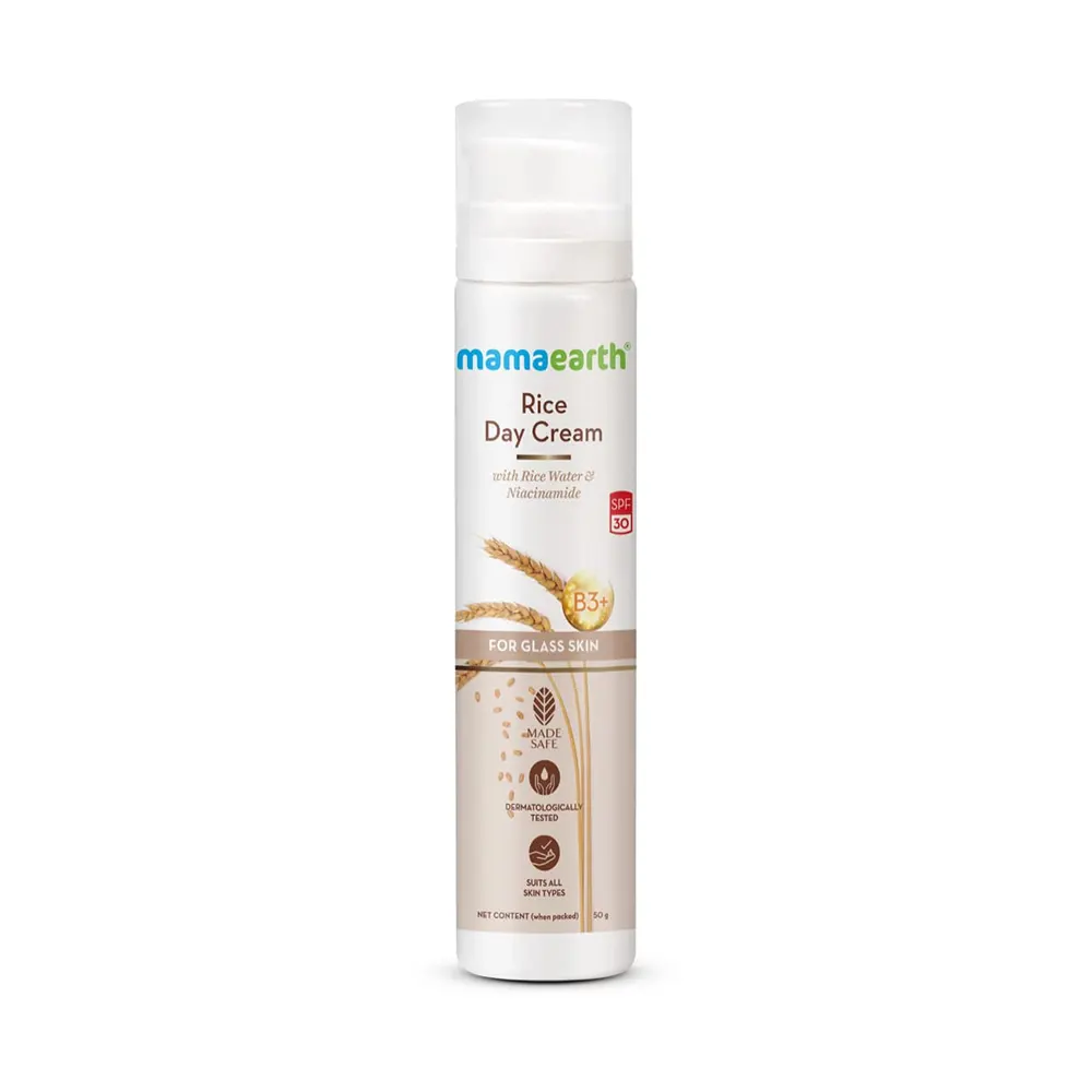 Mamaearth Rice Day Cream With Rice Water And Niacinamide For Glass Skin 50G