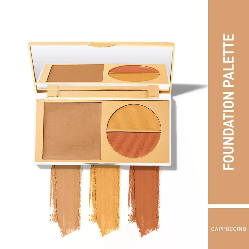 Myglamm Total Make Over Ff Cream 5 In 1 Primer Concealer Foundation Compact With Spf30 &Amp; Skin Tone Corrector Palette Cappuccino 10.5G