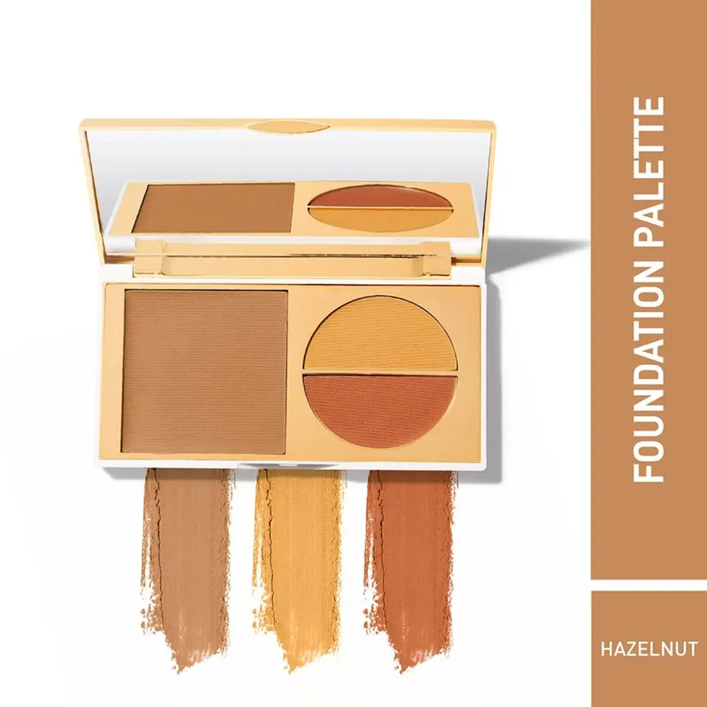 Myglamm Total Make Over Ff Cream 5 In 1 Primer Concealer Foundation Compact With Spf 30 And Skin Tone Corrector Palette Hazelnut 10.5G