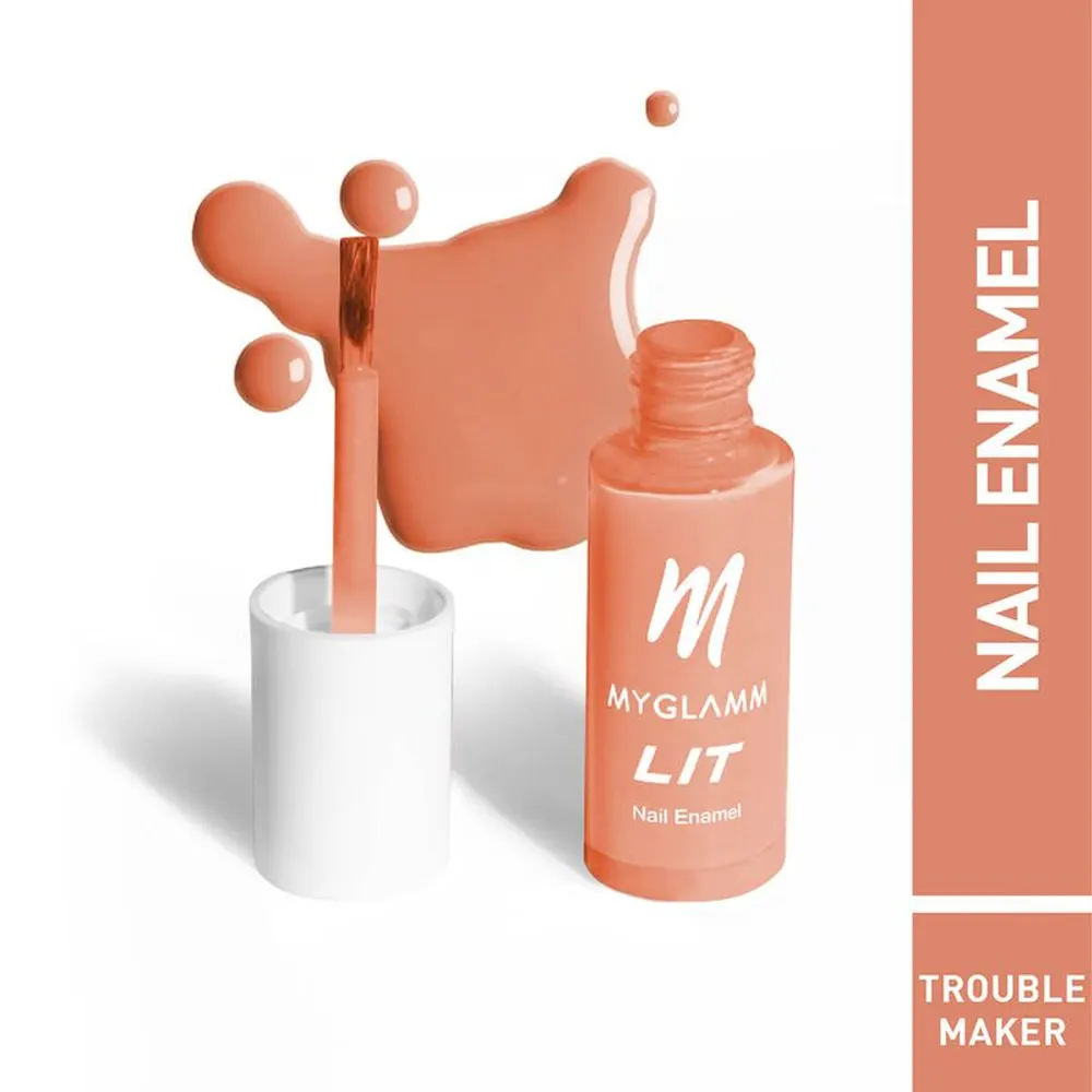 Myglamm Lit Nail Enamel Formulated In Luxembourg Trouble Maker 7Ml