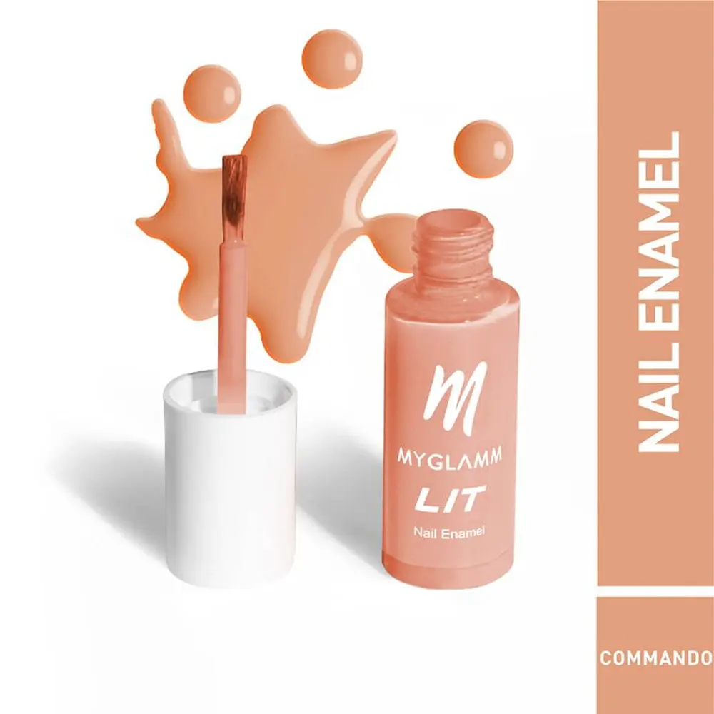 Myglamm Lit Nail Enamel Formulated In Luxembourg Commando 7Ml