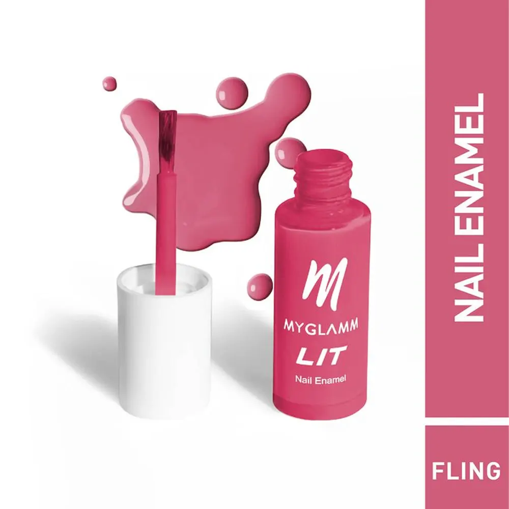Myglamm Lit Nail Enamel Formulated In Luxembourg Fling 7Ml