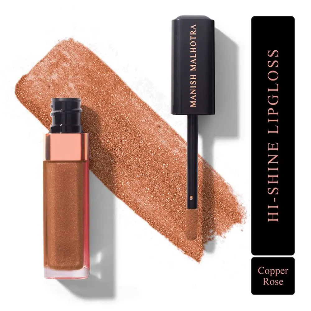 Myglamm Manish Malhotra Hi Shine Lip Gloss Copper Rose 5Ml