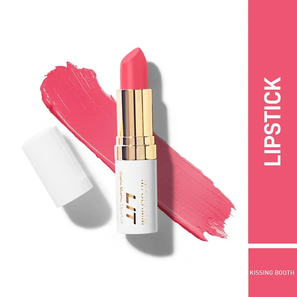 Myglamm Lit Satin Matte Lipstick Kissing Booth 4.5G