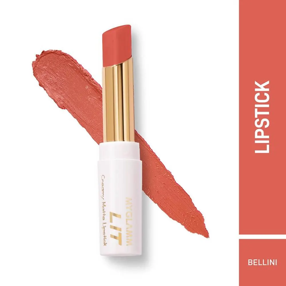 Myglamm Lit Creamy Matte Lipstick Bellini 3.7G