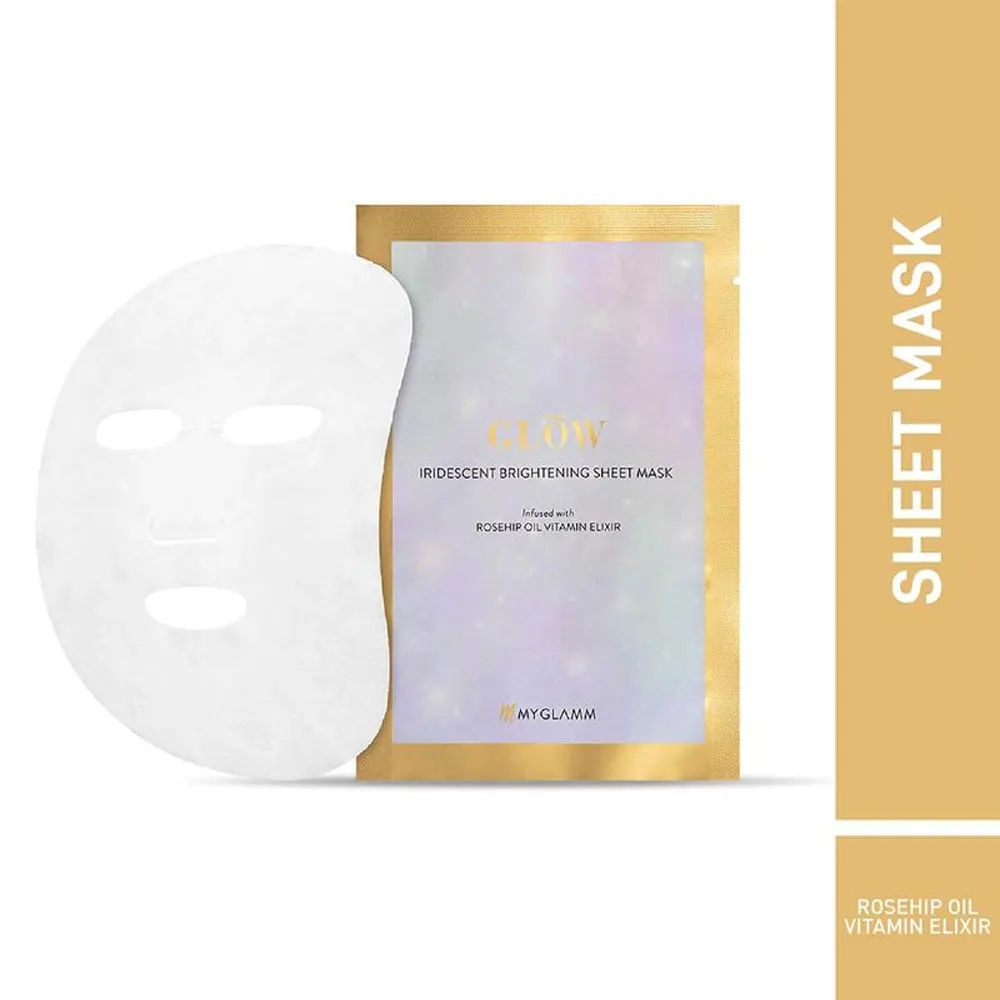 Myglamm Glow Iridescent Brightening Sheet Mask Rose Hip Oil Vitamin Elisir 20Ml