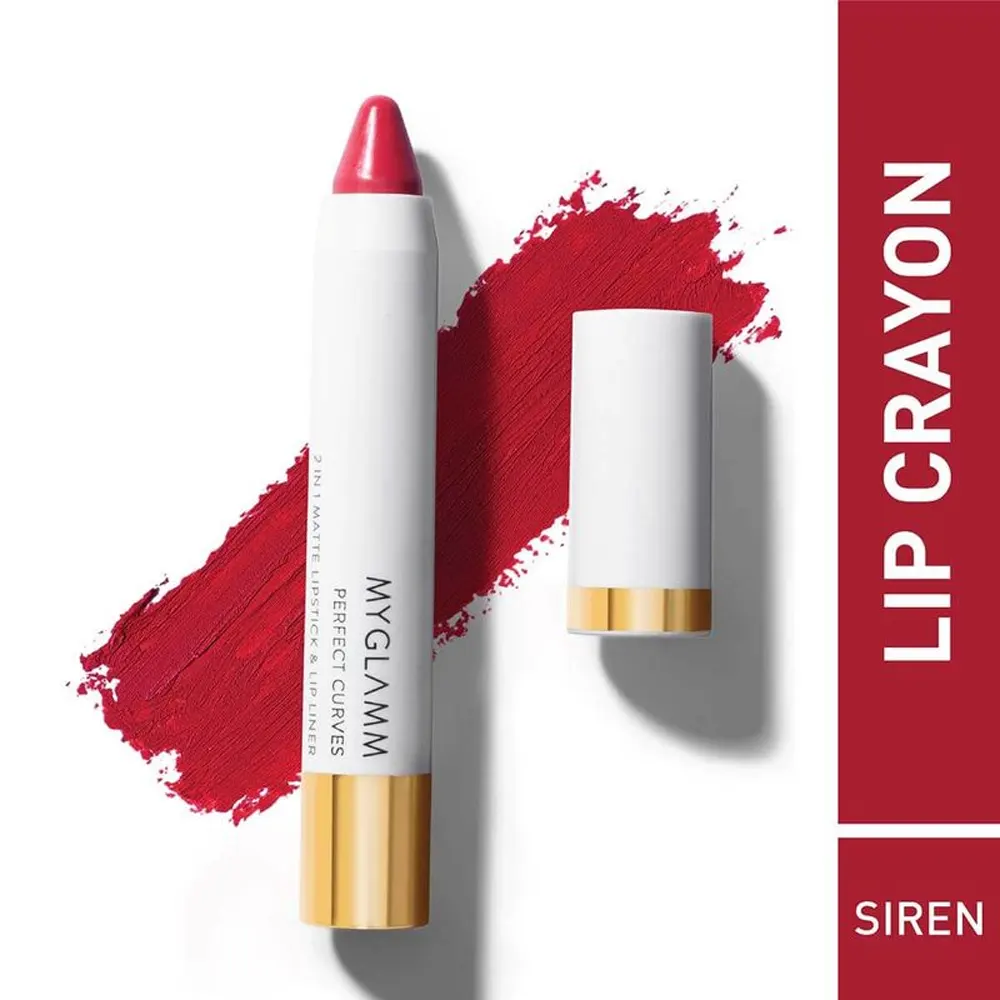 Myglamm Perfect Curves Moisturising Matte Lip Crayon Siren 3.7G