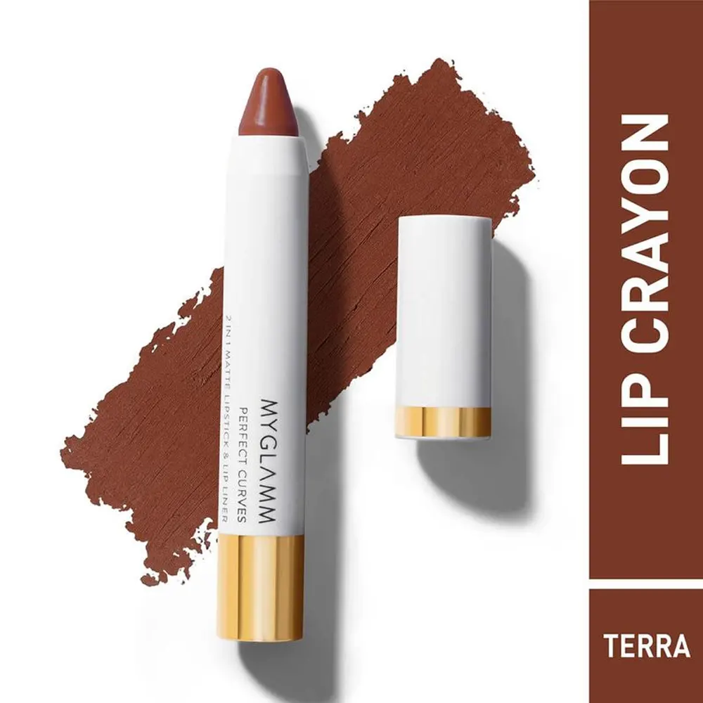 Myglamm Perfect Curves Moisturising Matte Lip Crayon Terra 3.7G