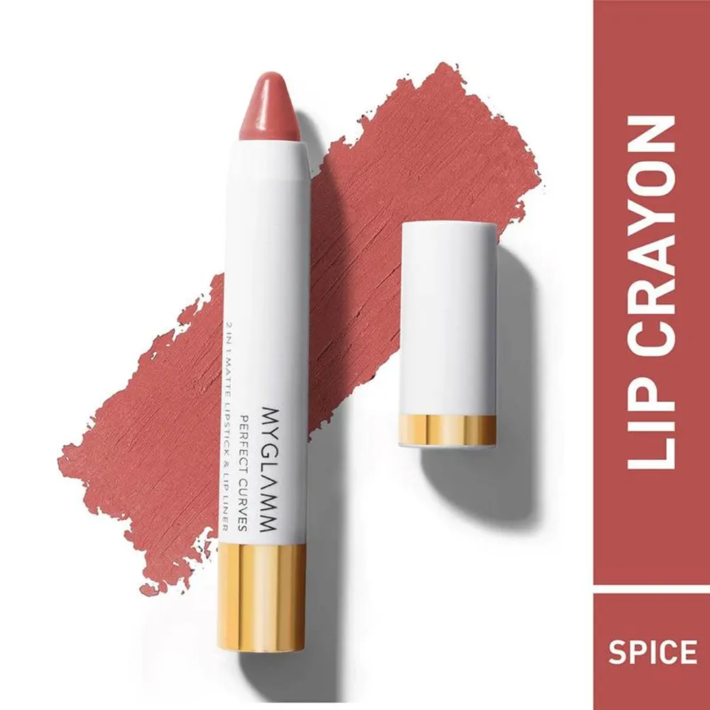 Myglamm Perfect Curves Moisturising Matte Lip Crayon Spice 3.7G