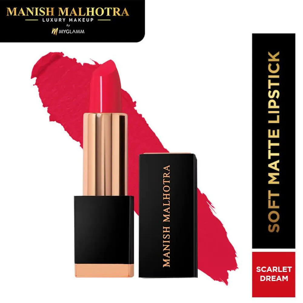 Myglamm Manish Malhotra Soft Matte Lipstick Scarlet Dream 4G