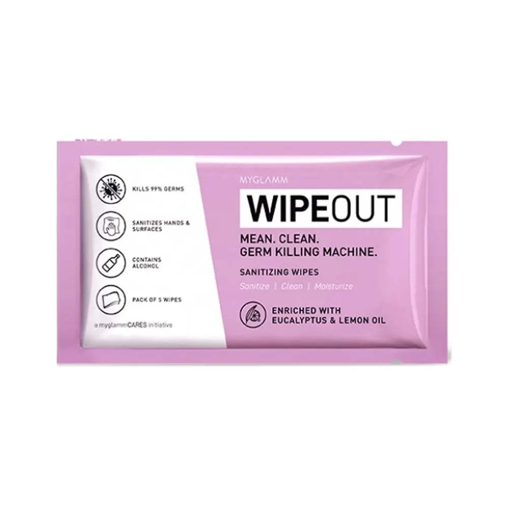 Myglamm Wipeout Sanitizing Wipes Eucalyptus And Lemon Oil 25G