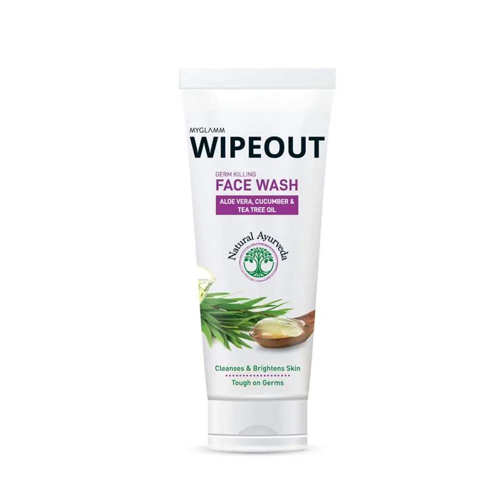 Myglamm Wipeout Germ Killing Face Wash Tea Tree Oil Aloe Vera And Cucumber 60G