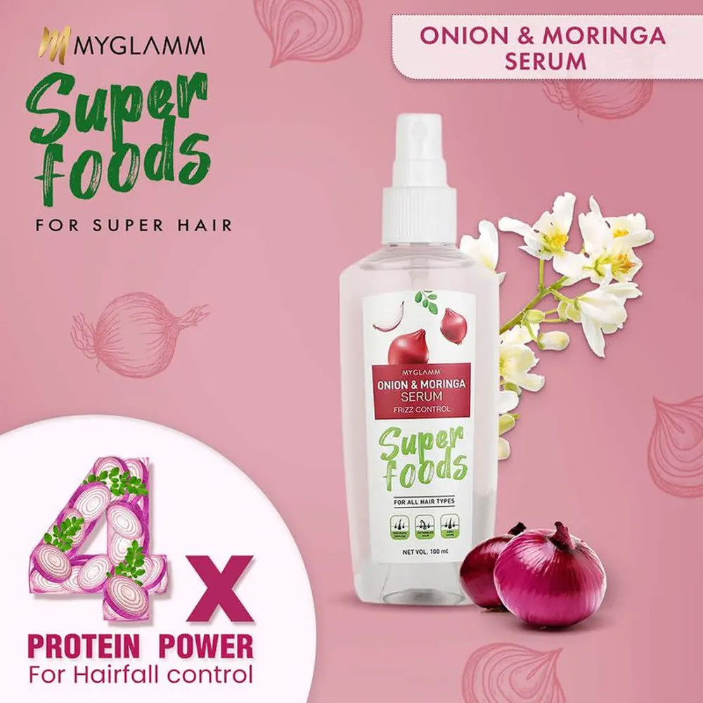 Myglamm Super Foods Onion And Moringa Serum Frizz Control 100Ml