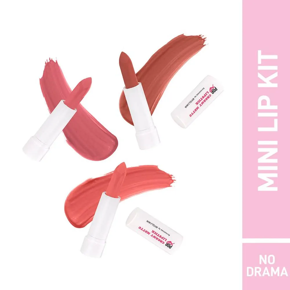 Myglamm Popxo Makeup Collection No Drama Mini Lip Kit 3*2.5G
