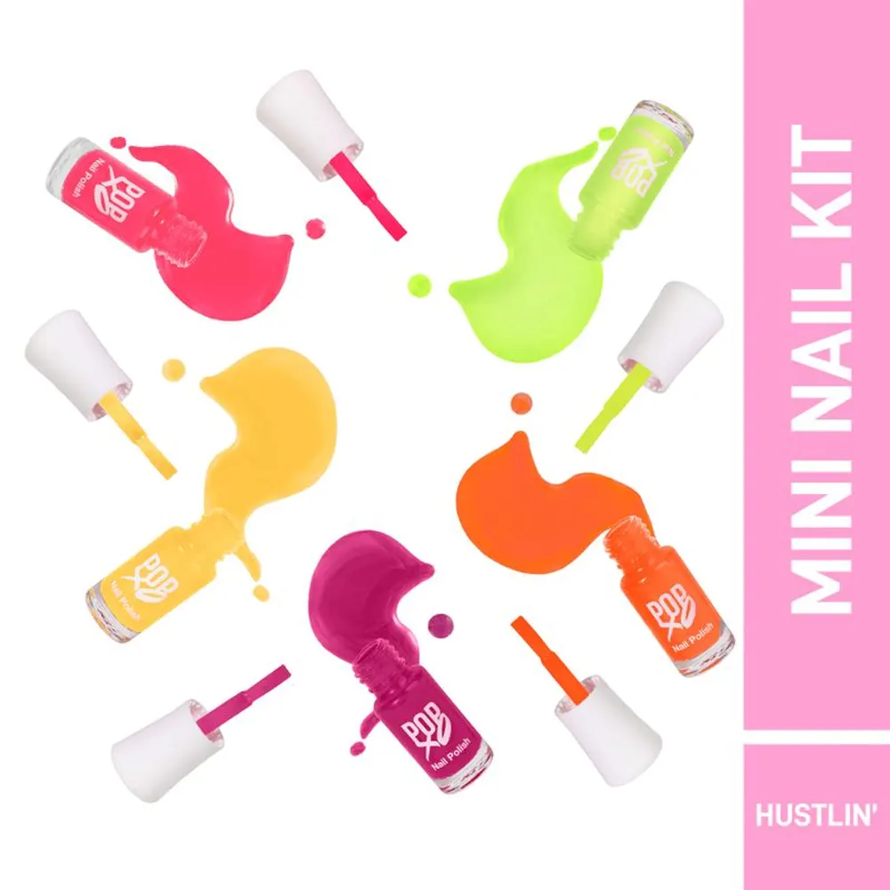 Myglamm Popxo Makeup Collection Hustlin Mini Nail Kit 5*3Ml