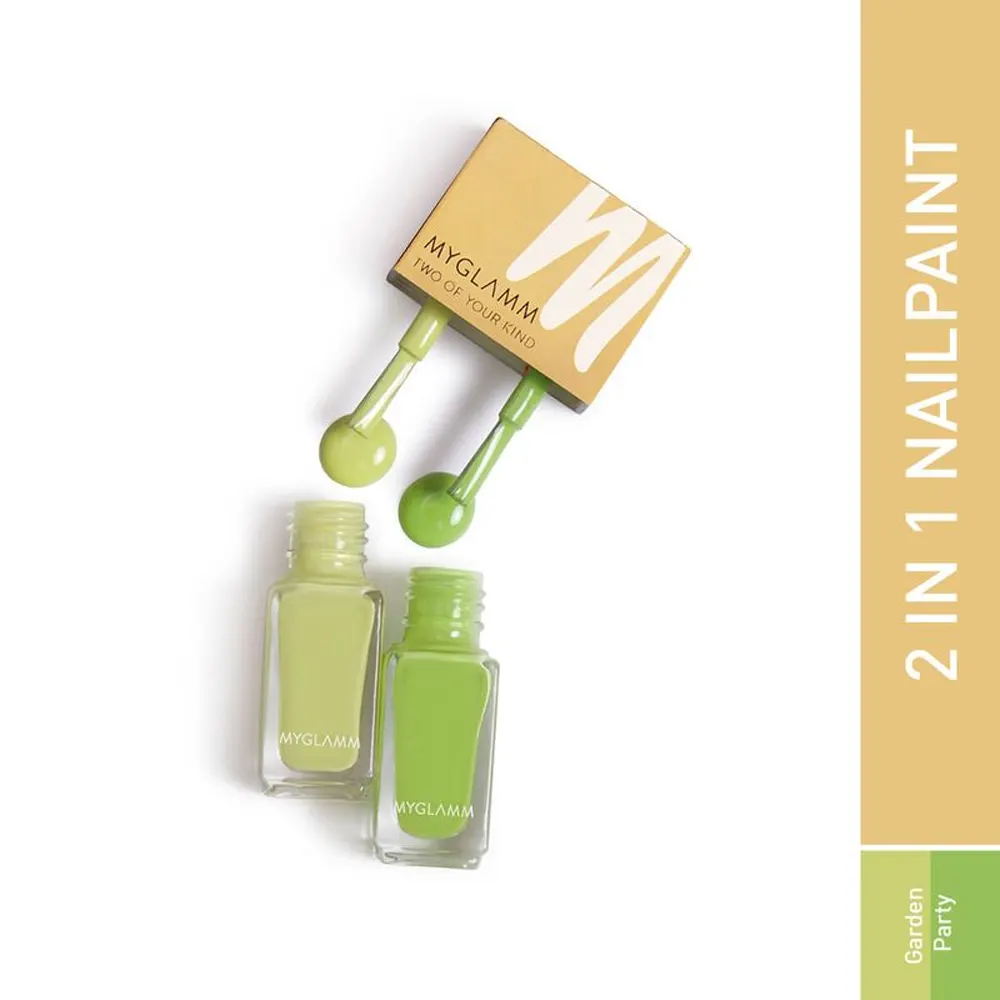 Myglamm Two Of Your Kind Long Lasting Nail Enamel Duo Garden Party 2*5Ml