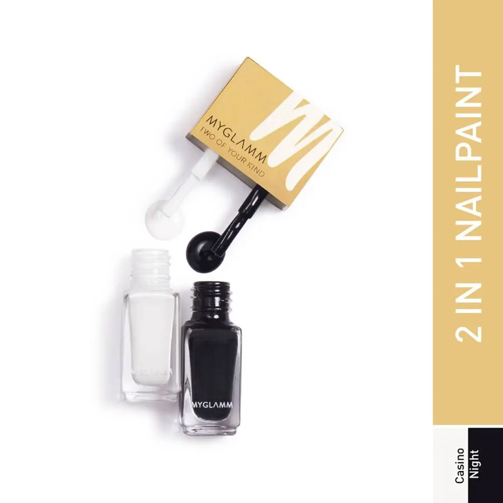 Myglamm Two Of Your Kind Long Lasting Nail Enamel Duo Casino Night 2*5Ml