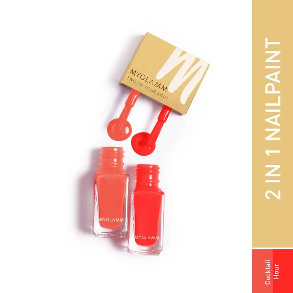 Myglamm Two Of Your Kind Long Lasting Nail Enamel Duo Cocktail Hour 2*5Ml