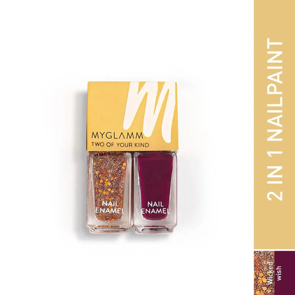 Myglamm Two Of Your Kind Long Lasting Nail Enamel Duo Wicked Wish 2*5Ml