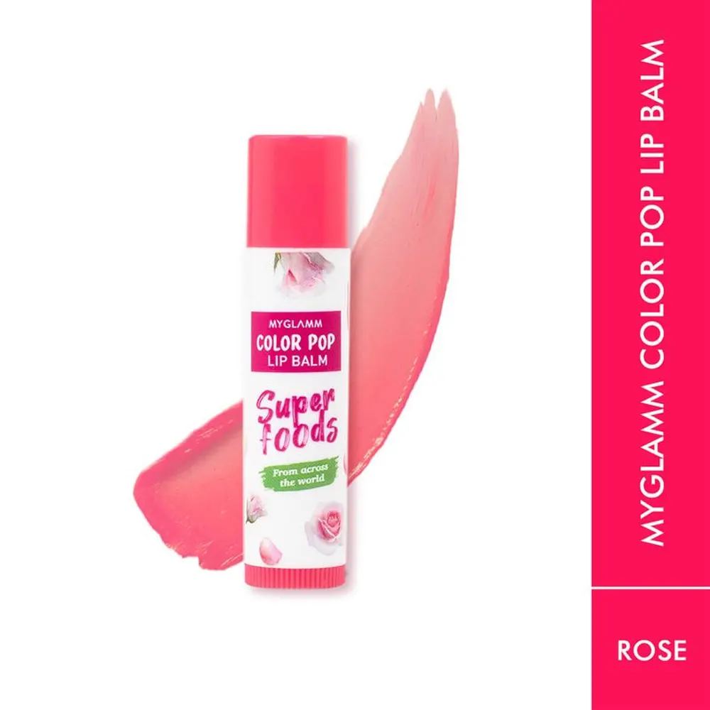 Myglamm Super Foods Color Pop Lip Balm Rose 4.6G