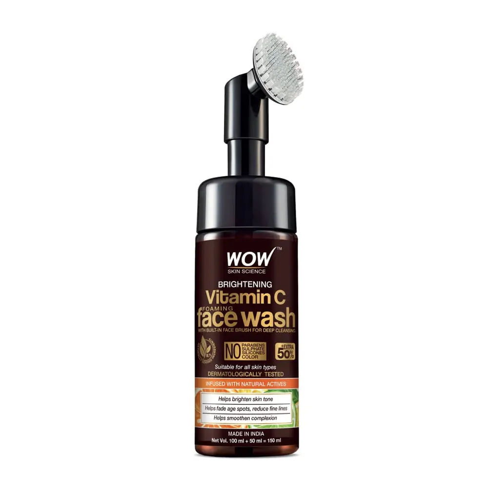 Wow Skin Science Brightening Vitamin C Foaming Face Wash Suitable For All Skin Typpes 100Ml+50Ml Free