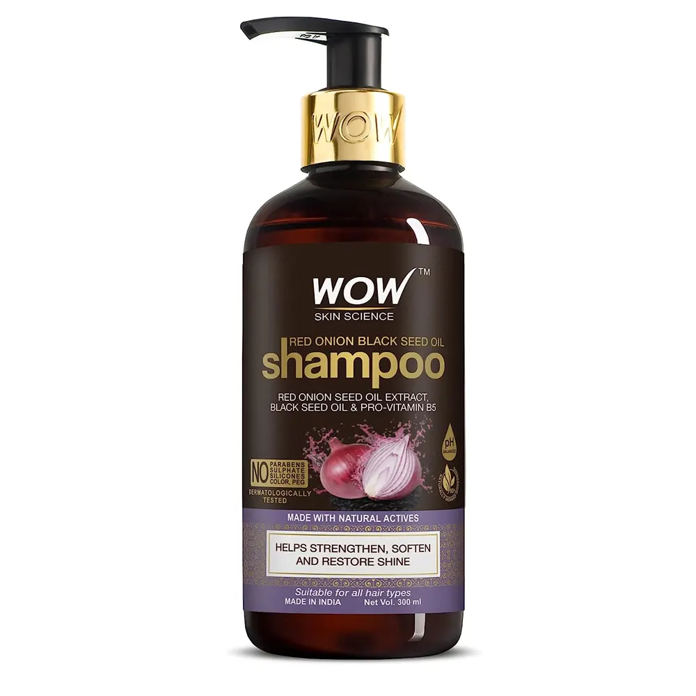 Wow Skiun Science Red Onion Black Seed Oil Shampoo (Red Onion Seed Oil Extract Black Seed Oil & Pro-Vitamin B5 250Ml