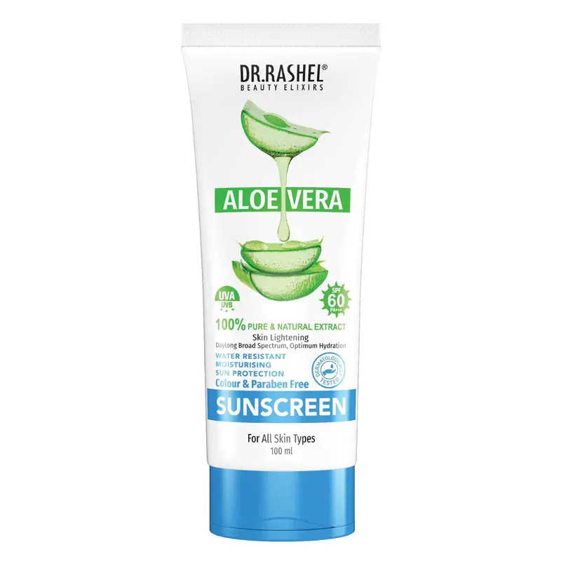 Dr Rashel Aloe Vera Sunscreen Uva Uvb Spf 60 Pa+++ Ultra Hydrating For All Skin Types 100Ml
